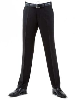 Digel Black Quality Plain Wool Mixture Suit Trouser Plain Front
