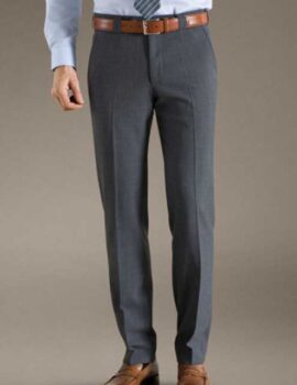 Meyer Mid-Weight Wool Mix Trouser in Mid Grey