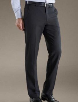 Meyer Mid-Weight Wool Mix Trouser In Black