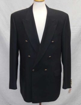 Ferkinghoff of Germany Navy Double Breasted Blazer. Size: Long 44