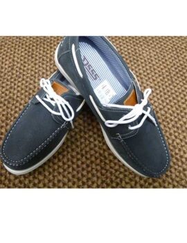 Classic Navy Laced Boat Shoe. Sizes UK 13-15
