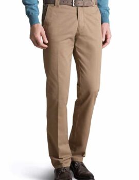 Meyer Beige Stretch Cotton Trousers in a Soft Chino Cloth. Roma Style. Up to 52″ Waist