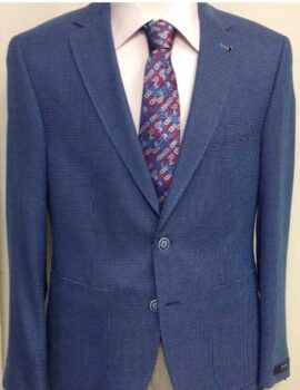 Digel Blue Fine Patterned Single Breasted Jacket. Size 42″ and 46″ Chest Left