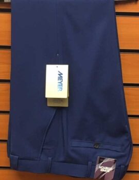 Meyer French Blue Wool Mix Trouser with Fancy Lining