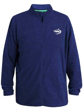 Fleece Zipper Jacket With Side Pockets. Navy. 3XL Left