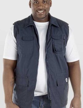 Duke Navy Multi Pocket Waistcoat Gilet. Size 2XL and 5XL Left