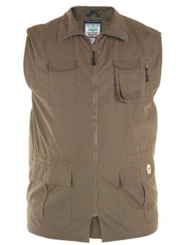 Duke Khaki Multipocket Waistcoat Gilet. 2XL Available
