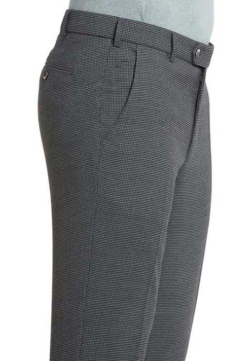 Meyer Charcoal Grey Hounstooth patterned Trousers.Size 42” and 46” Left