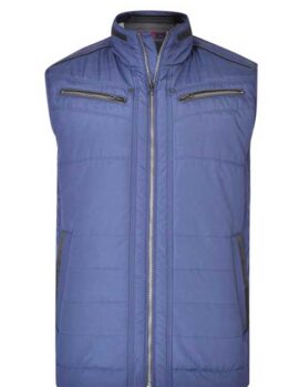 Kam Jeanswear Lightly Padded French Blue Zipped Sleeveless Gilet. 2XL