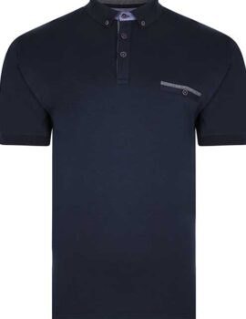 Peter Gribby Navy 100% Cotton Trimmed Polo Shirt. Size 2XL Left