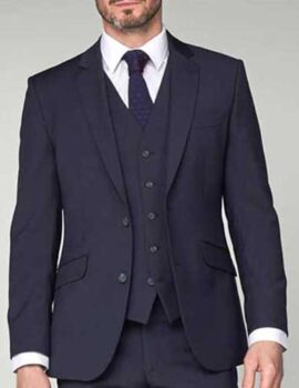 Scott Navy Wool Mix Single Breasted Suit Jacket. Regular and Large Sizes.