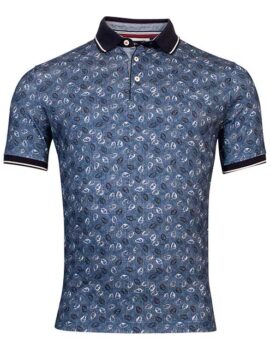 Baileys Half Sleeve Blue Print Design Poloshirt