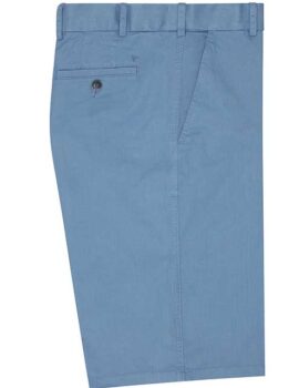 Douglas and Grahame Mid Blue Stretch Cotton Shorts.
