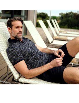 Baileys Multicoloured Striped Polo Shirt. 3 Colourways available. Cotton Mix Fabric.