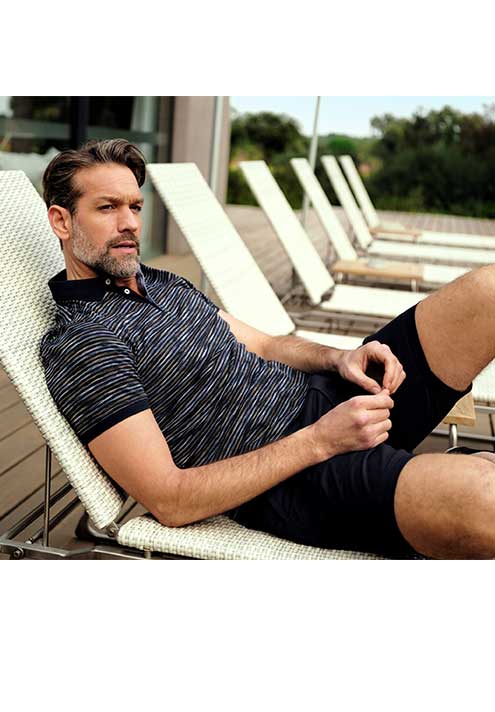 Baileys Multicoloured Striped Polo Shirt. 3 Colourways available. Cotton Mix Fabric.