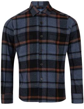 Douglas and Grahame Drifter Blue Check ‘Shacket’ Overshirt . XL to 3XL Available