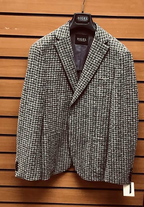 Digel Grey/Khaki Jersey Fabric Jacket. Size 40” Regular . Clearance