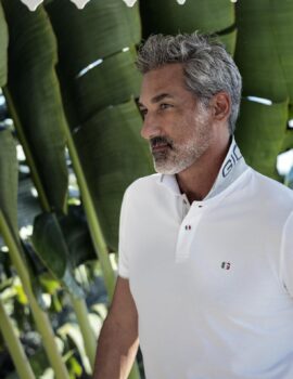 Giordano White Trimmed Poloshirt With Logo Collar