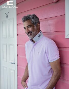 Giordano Lilac Trimmed Poloshirt With Logo Collar