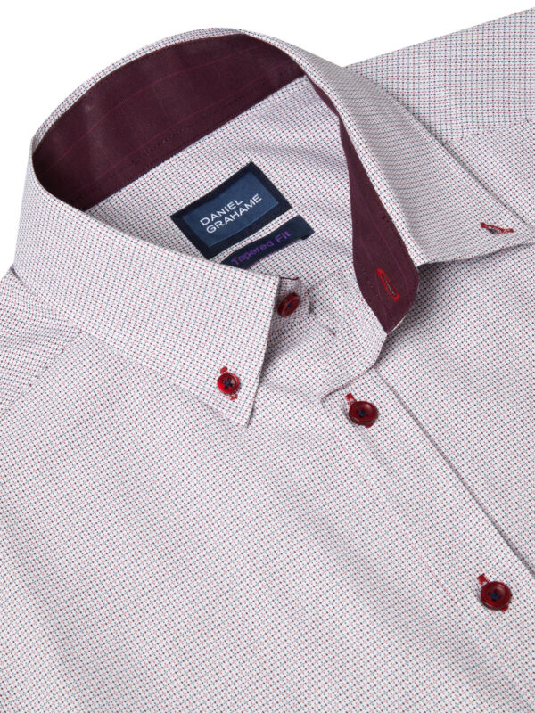 Daniel Grahame Neat Patterned Long Sleeve Shirt. Tapered Fit