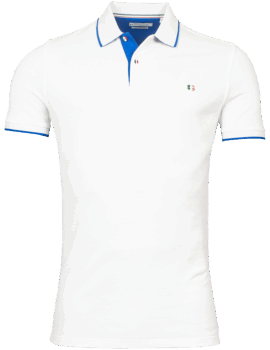 Giordano White Trimmed Poloshirt With Logo Collar
