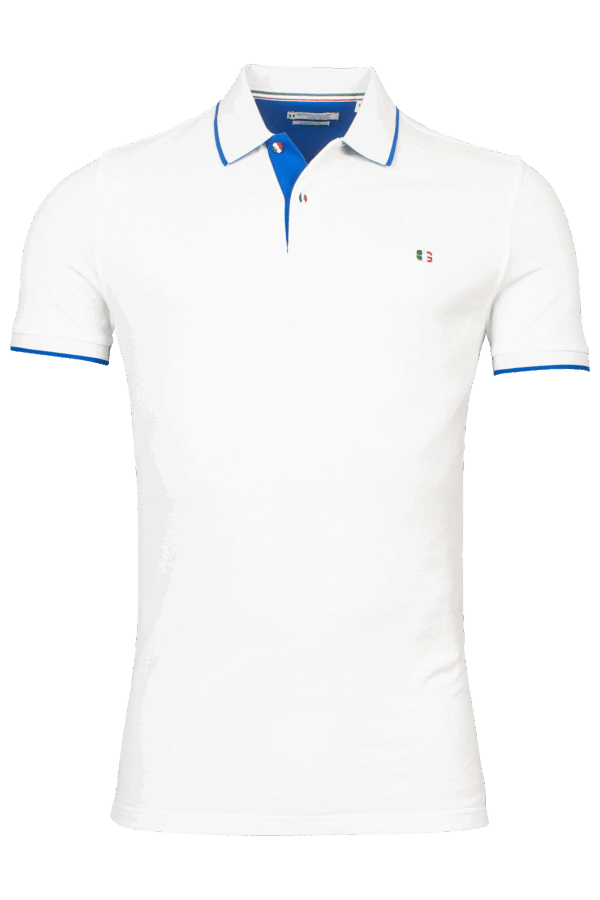 Giordano White Trimmed Poloshirt With Logo Collar