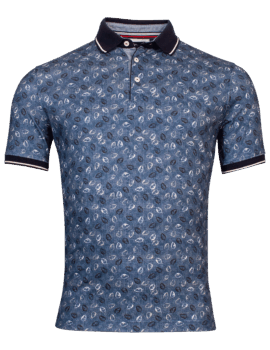 Baileys Half Sleeve Blue Print Design Poloshirt