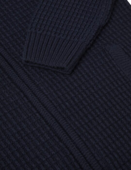 Daniel Grahame Waffle Weave Navy Zipped Cardigan