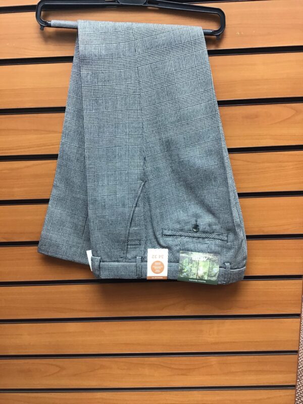 Meyer Grey Wool Mix Stretch Fabric Check Trousers. Sizes 38" and 40" Left