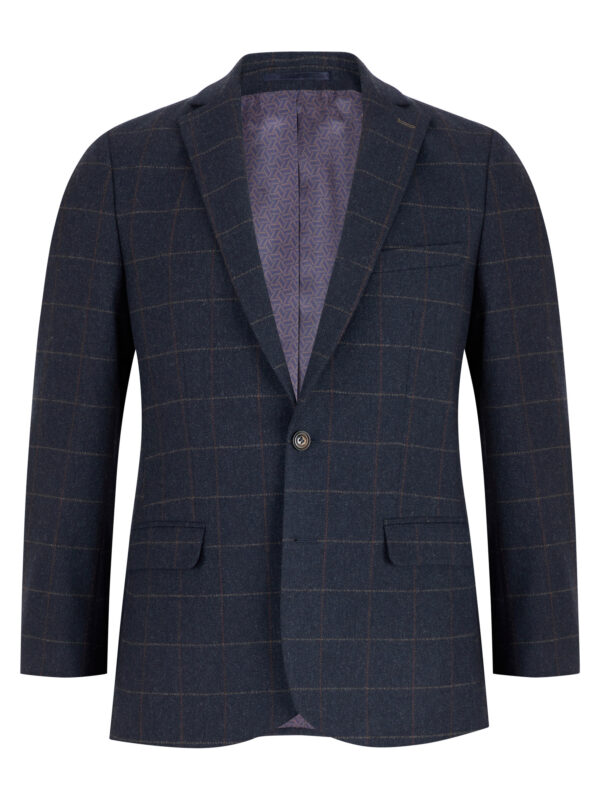 Daniel Grahame Navy Autumn Check Jacket. 50"and 52" Regular Only