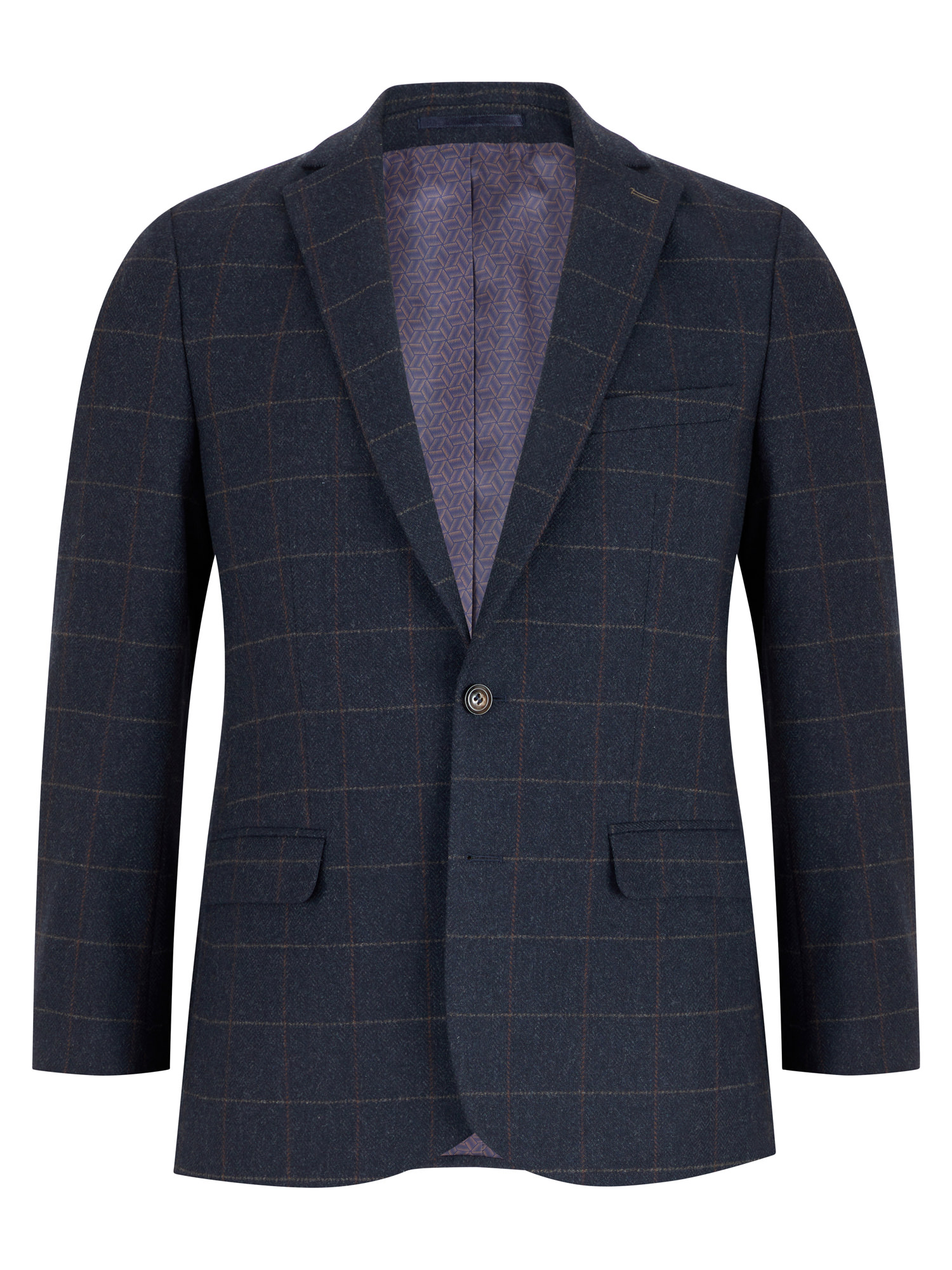 Daniel Grahame Navy Autumn Check Jacket. 50"and 52" Regular Only