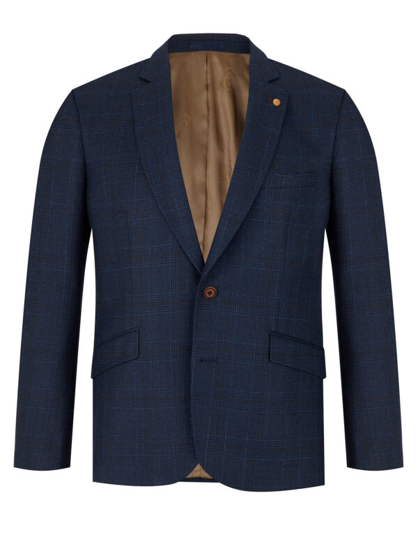 Douglas Navy Pure Wool Check Jacket.