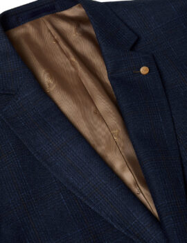Douglas Navy Pure Wool Check Jacket.
