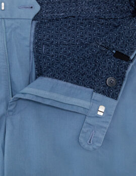 Douglas and Grahame Mid Blue Stretch Cotton Shorts.