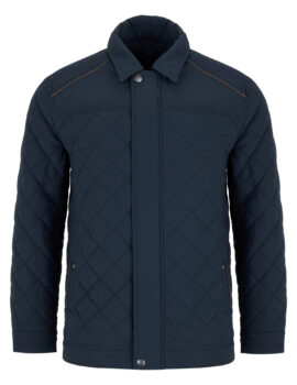 Daniel Grahame Navy Quilted Casual Jacket With Trim. Modern Fit.