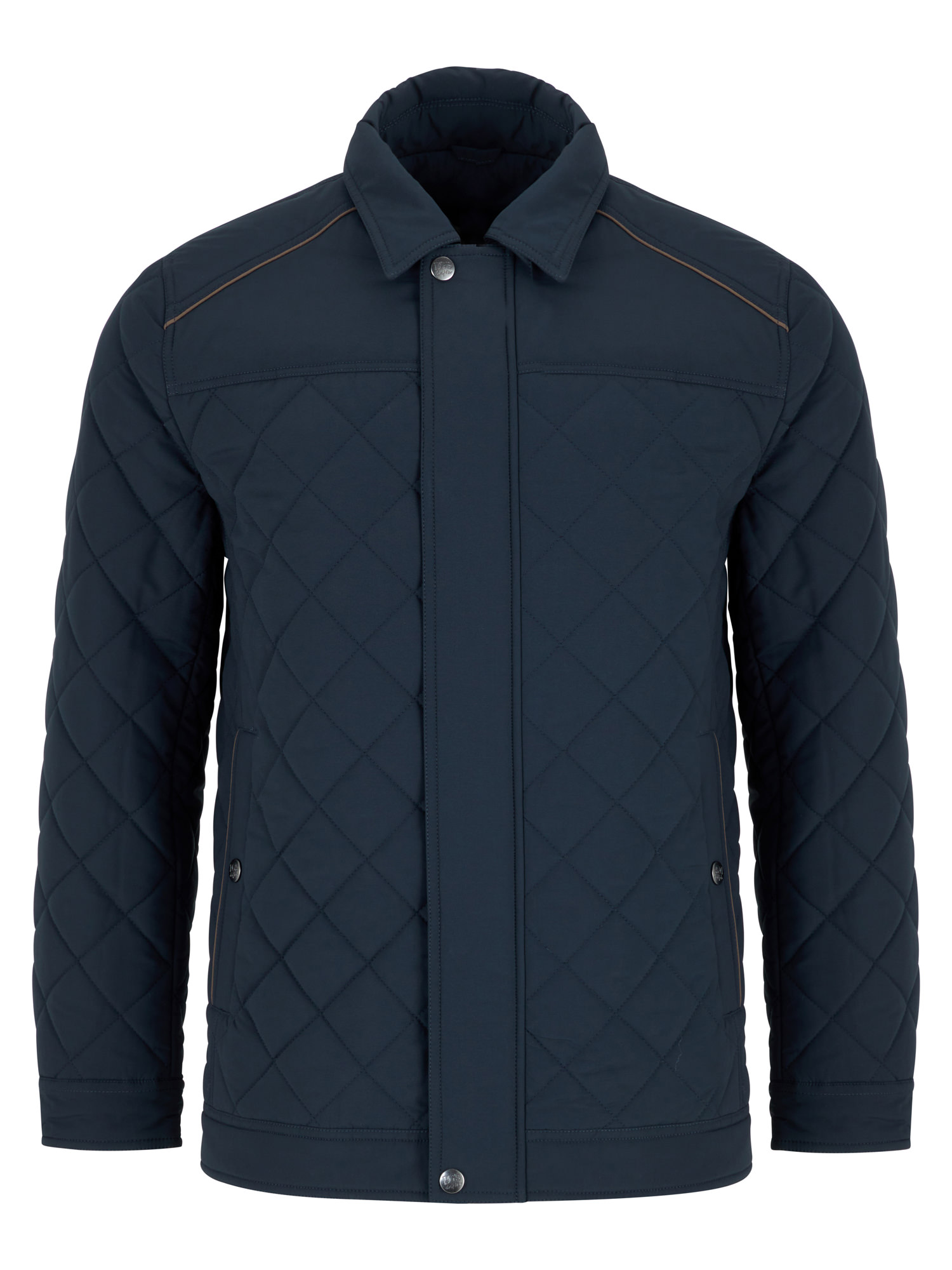 Daniel Grahame Navy Quilted Casual Jacket With Trim. Modern Fit.