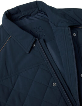 Daniel Grahame Navy Quilted Casual Jacket With Trim. Modern Fit.