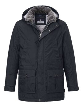 Redpoint Black Casual Jacket With Detachable Faux Fur Collar and Detachable Hood. 52″-56″Left