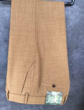 Meyer Tan Colour Chambray Look Stretch Trouser