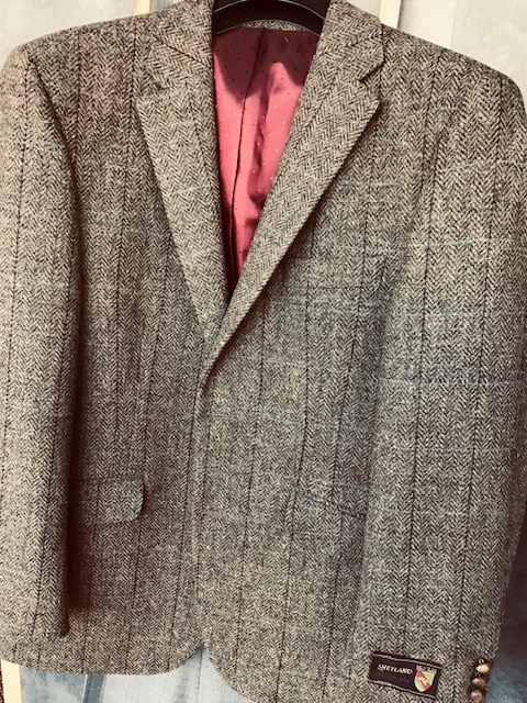 Scott Khaki Green Overcheck Tweed Pure Wool Single Breasted Jacket