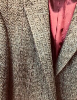 Scott Khaki Green Overcheck Tweed Pure Wool Single Breasted Jacket