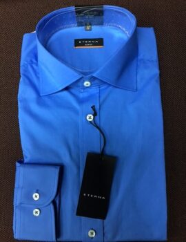 Eterna French Blue Slim Fit Long Sleeve Shirt. Sizes 15.5″ and 16″