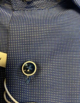 Eterna Dark Blue Fine Pin-spot Non Iron Cotton Long Sleeve Shirt. Size 17.5″ Clearance