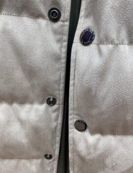 Digel Lightly Padded Beige Suede Feel Gilet. Size 40” Left