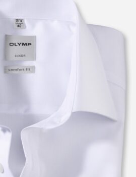 Olymp Luxor White Non Iron Short Sleeve Shirt. Comfort fit