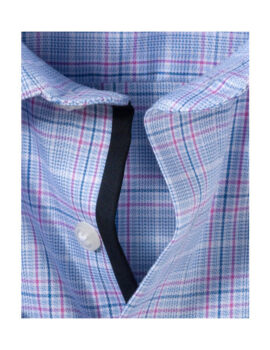 Olymp Luxor Cotton Blue Checked Half Sleeve Shirt . 15.5″ and 16″