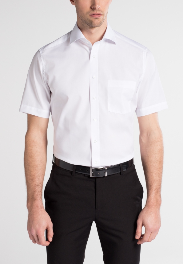 Eterna Modern Fit Shirt White Short Sleeve Shirt