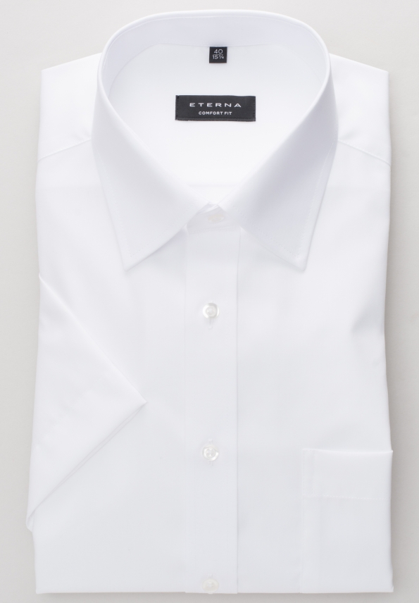Eterna Comfort Fit Shirt White Short Sleeve