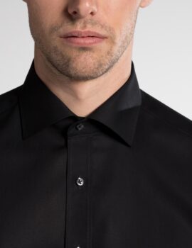 Eterna Modern Fit Shirt Black Short Sleeve Shirt