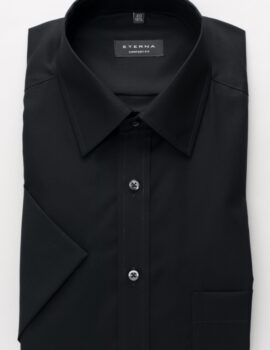 Eterna Comfort Fit Shirt Black Short Sleeve